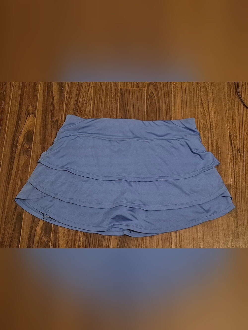 Tiered Light Blue Women's Skort with Built-In Shorts